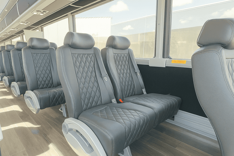 interior of Boise Shuttle Bus Rentals charter bus